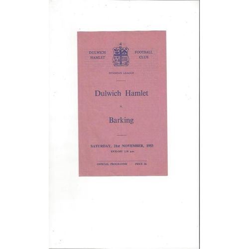 Dulwich Hamlet Home Football Programmes