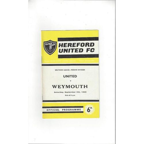 Hereford United Home Football Programmes