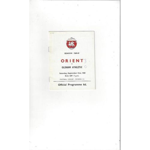 Leyton Orient Home Football Programmes