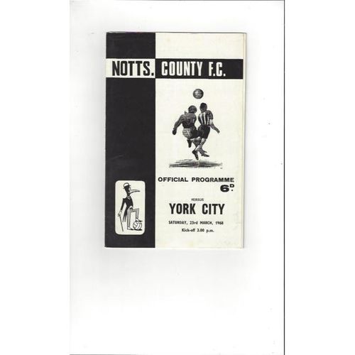 1967/68 Notts County v York City Football Programme + League Review