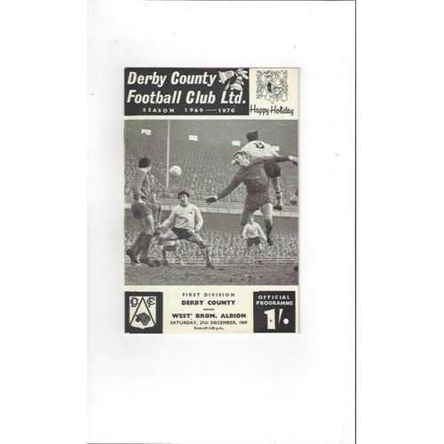 1969/70 Derby County v West Bromwich Albion Football Programme