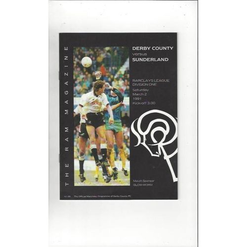 Derby County Home Football Programmes