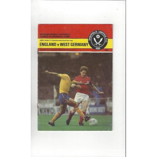 U21, U23 & B International Football Programmes
