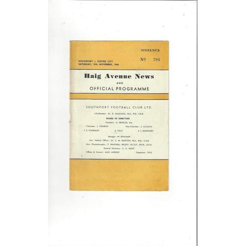 Exeter City Away Football Programmes