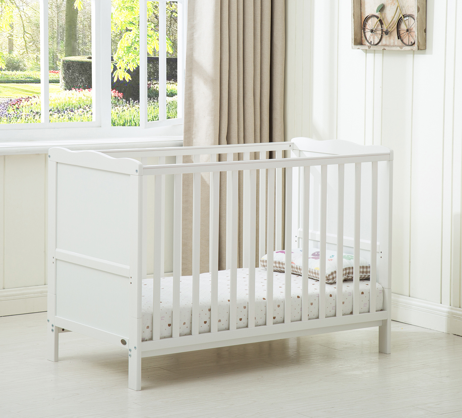 Florida Cot Bed With 140x70 Mattress (White) MCC Trading Ltd MCC