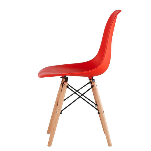 Set of 2 Lia Dining Chairs With Wooden Legs Eiffel Retro Lounge (Red)