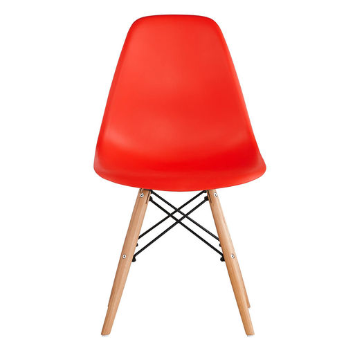 Set of 2 Lia Dining Chairs With Wooden Legs Eiffel Retro Lounge (Red)