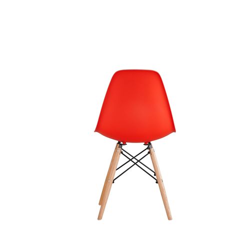 Set of 2 Lia Dining Chairs With Wooden Legs Eiffel Retro Lounge (Red)