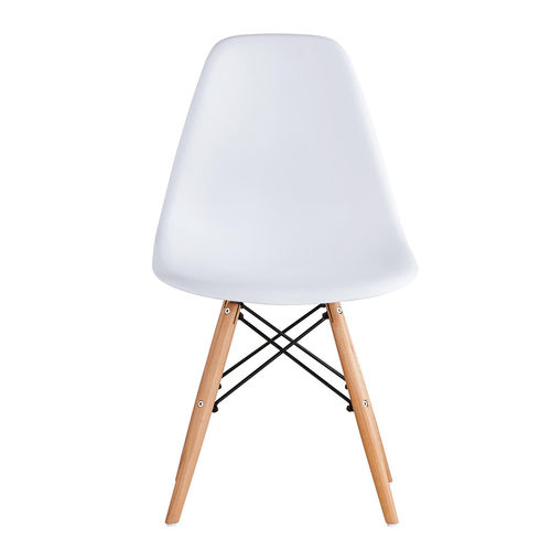 Set of 2 Lia Dining Chairs With Wooden Legs Eiffel Retro Lounge (White)