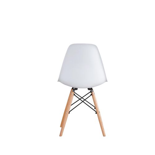 Set of 2 Lia Dining Chairs With Wooden Legs Eiffel Retro Lounge (White)