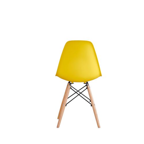 Set of 2 Lia Dining Chairs With Wooden Legs Eiffel Retro Lounge (Yellow)