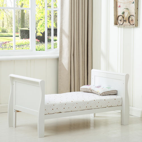 Savannah Sleigh Cot Bed With 120x60 Mattress (White) MCC Trading Ltd
