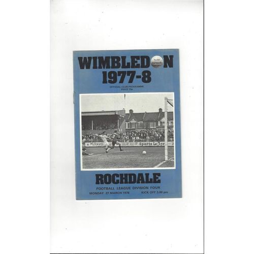 Wimbledon Home Football Programmes