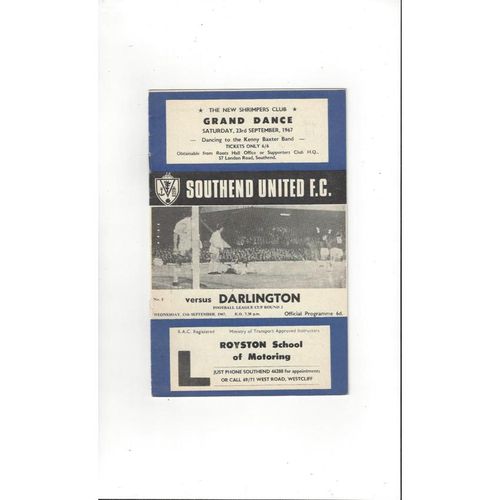 Southend United Home Football Programmes