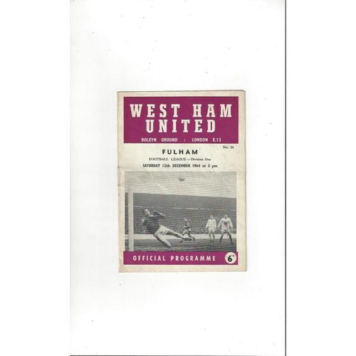 West Ham United Home Football Programmes