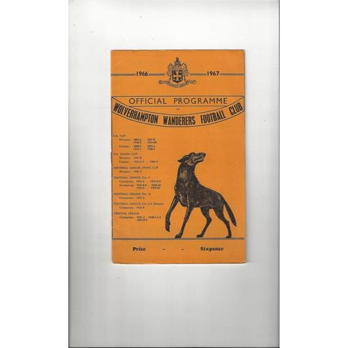 Wolverhampton Wanderers Home Football Programmes