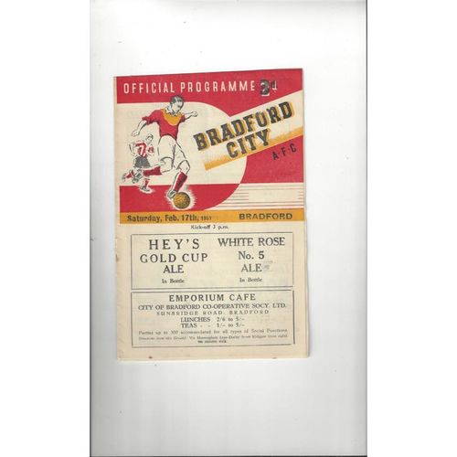 Bradford Park Avenue Away Football Programmes