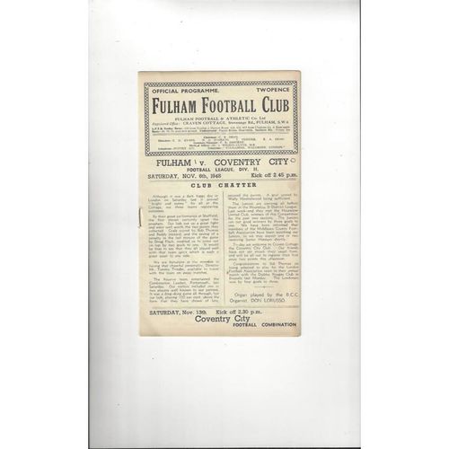 Coventry City Away Football Programmes