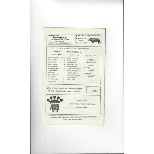 Barrow Home Football Programmes