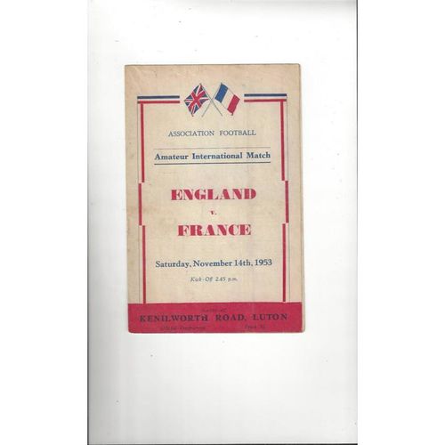 Amateur International Football Programmes