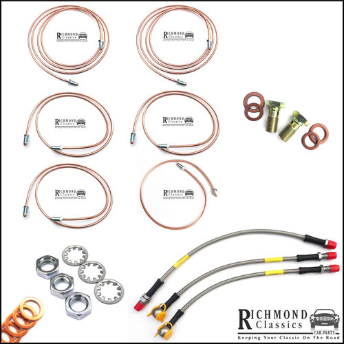 Single Line Copper / Goodridge Brake Pipe Kit, MG Midget 1500