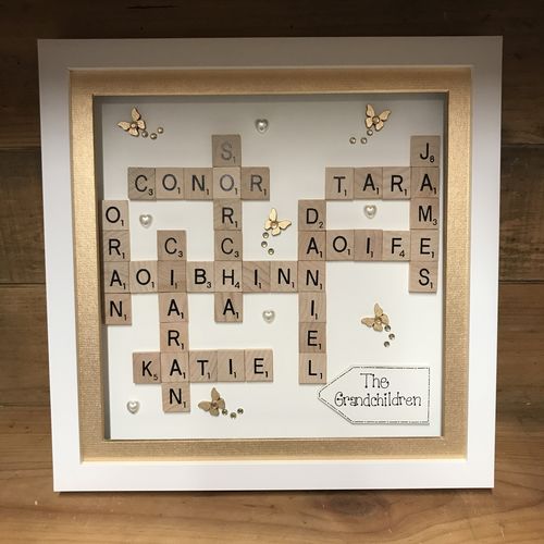 XL LED Customised Scrabble Family Name Box Frame