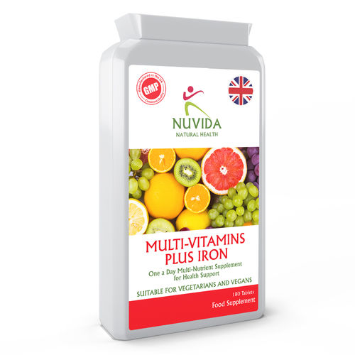 Multi Vitamins Plus Iron 180 Tablets One a Day Multi Nutrient