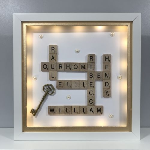 XL Customised Scrabble Family Name Box Frame