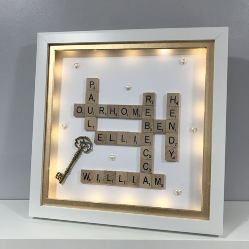 XL Customised Scrabble Family Name Box Frame