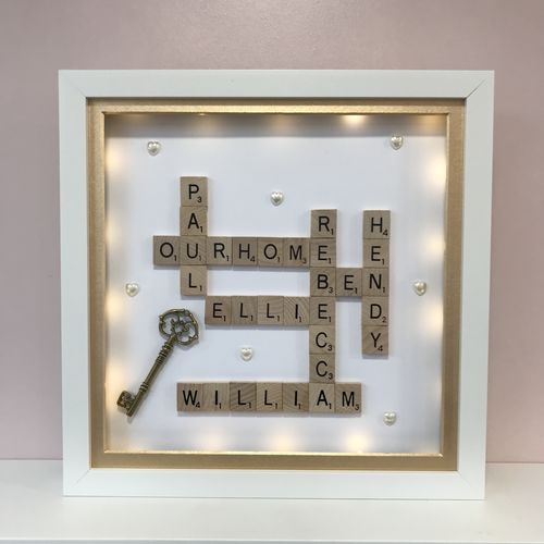 XL Customised Scrabble Family Name Box Frame