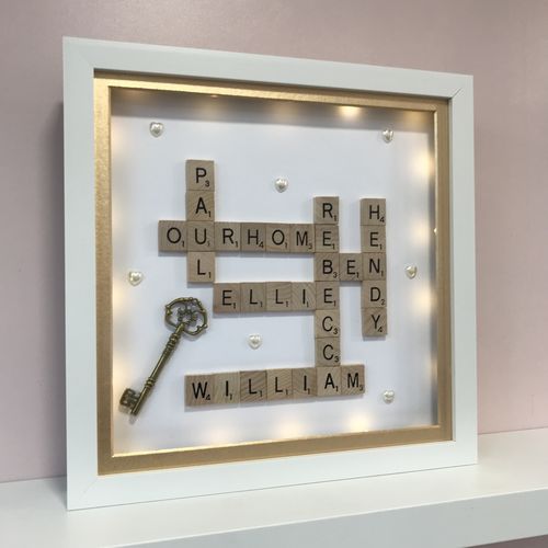 XL Customised Scrabble Family Name Box Frame