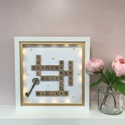 XL Customised Scrabble Family Name Box Frame