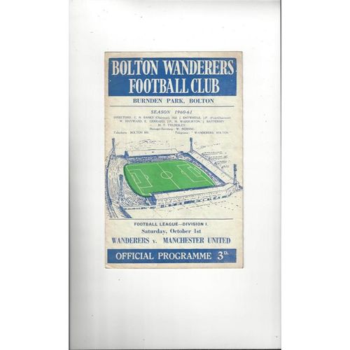 Bolton Wanderers Home Football Programmes