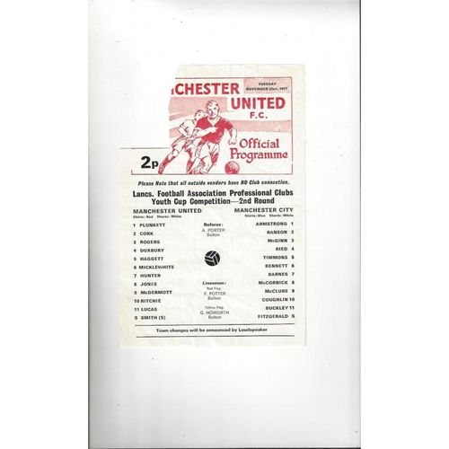 Lancashire Youth Cup Football Programmes All Rounds