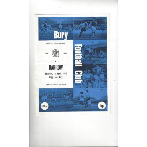Barrow Away Football Programmes