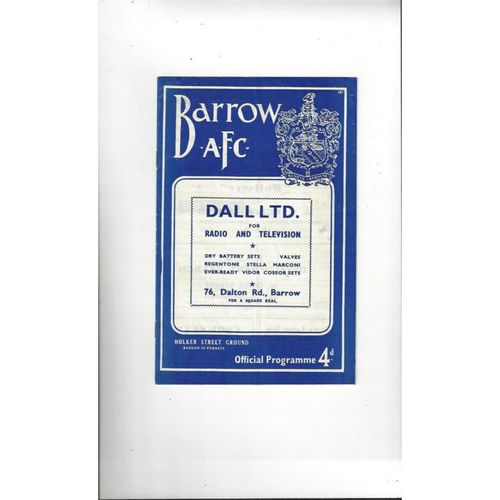 Barrow Home Football Programmes