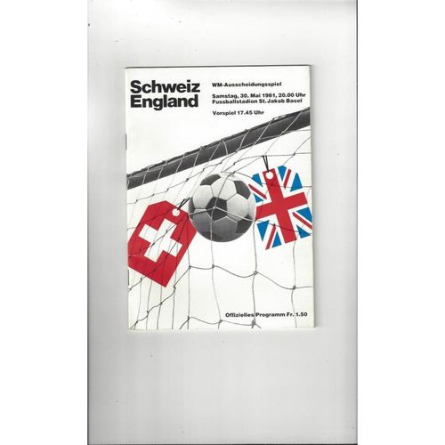 England Away Football Programmes