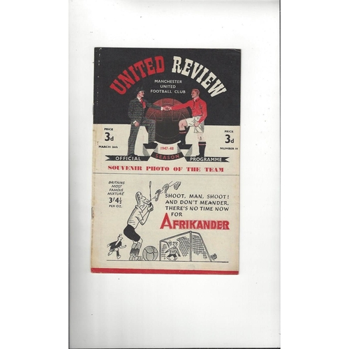 Manchester United Home Football Programmes