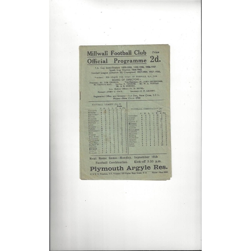 Millwall Home Football Programmes