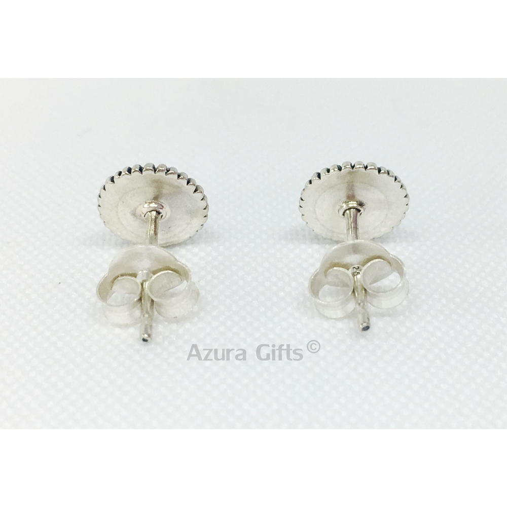 Rainbow Opal Silver Round Earrings