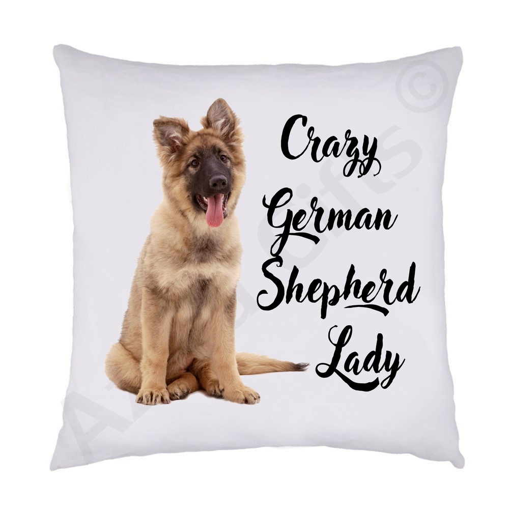 Crazy German Shepherd Lady Cushion (Puppy)
