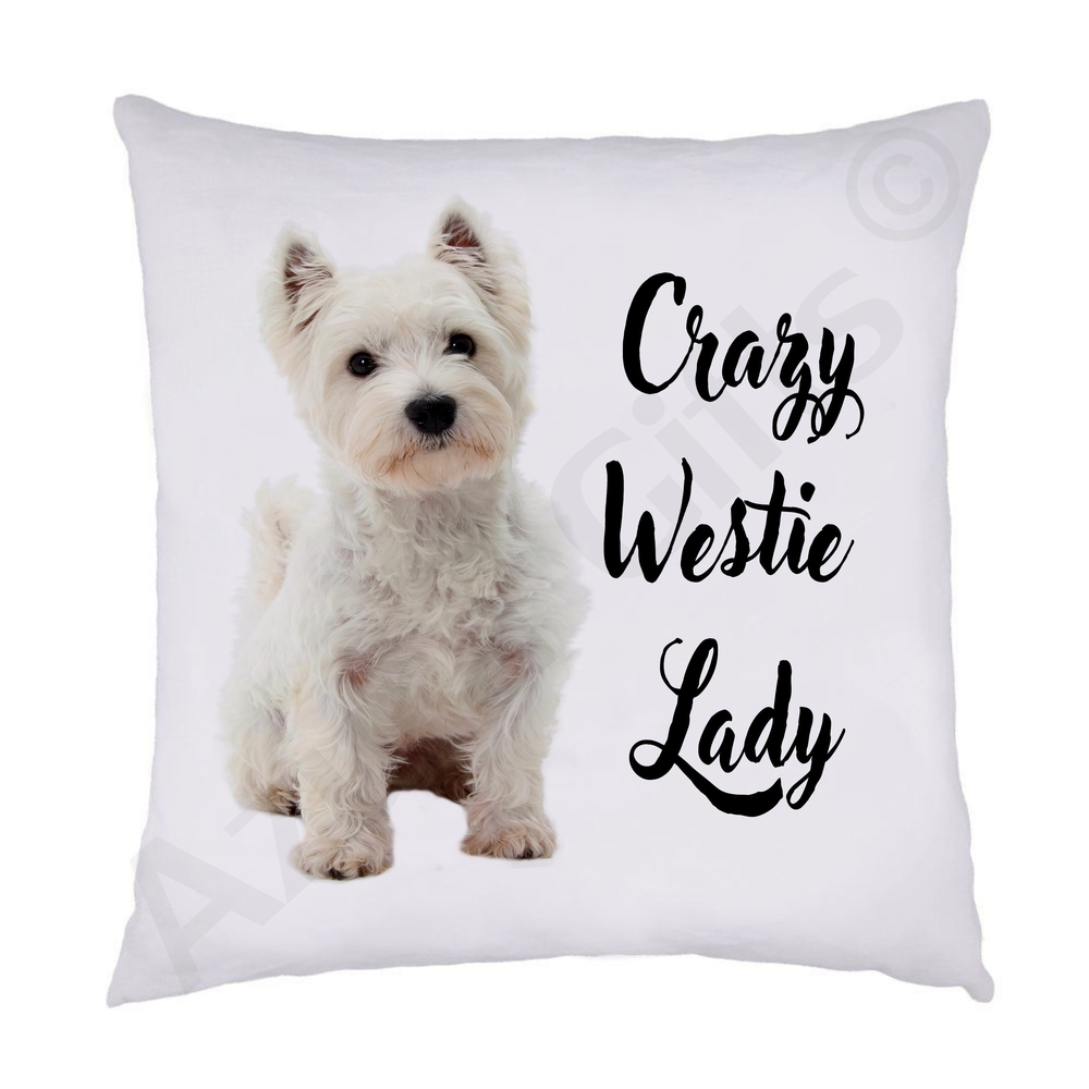 Crazy Westie Lady Cushion