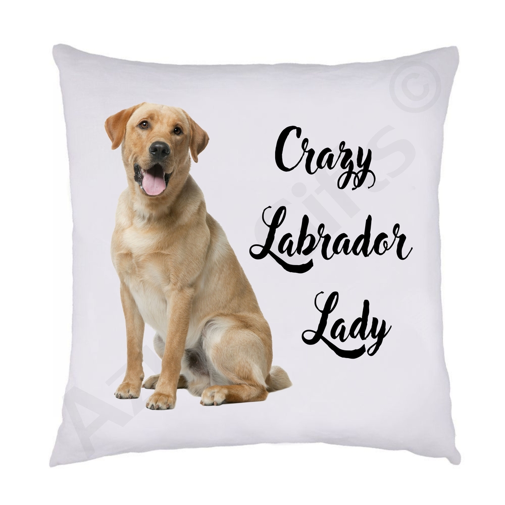 Crazy Labrador Lady Cushion