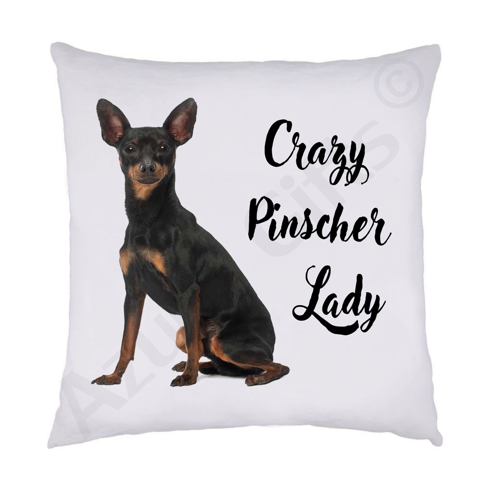 Crazy Pinscher Lady Cushion (Miniature)