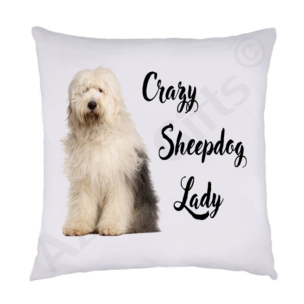 Crazy Sheepdog Lady Cushion