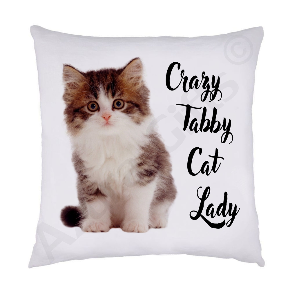 Crazy Tabby Cat Lady Cushion