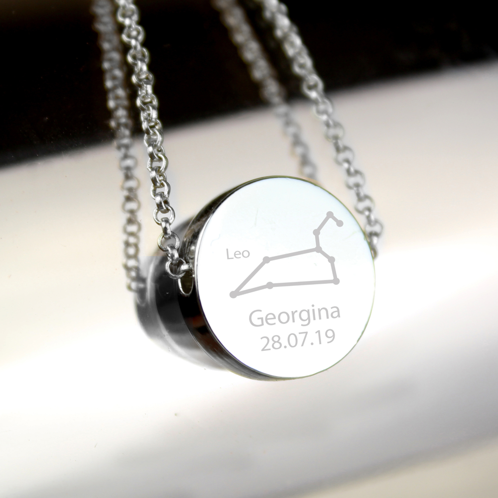 Personalised Leo Silver Tone Necklace (July 23rd - August 22nd)