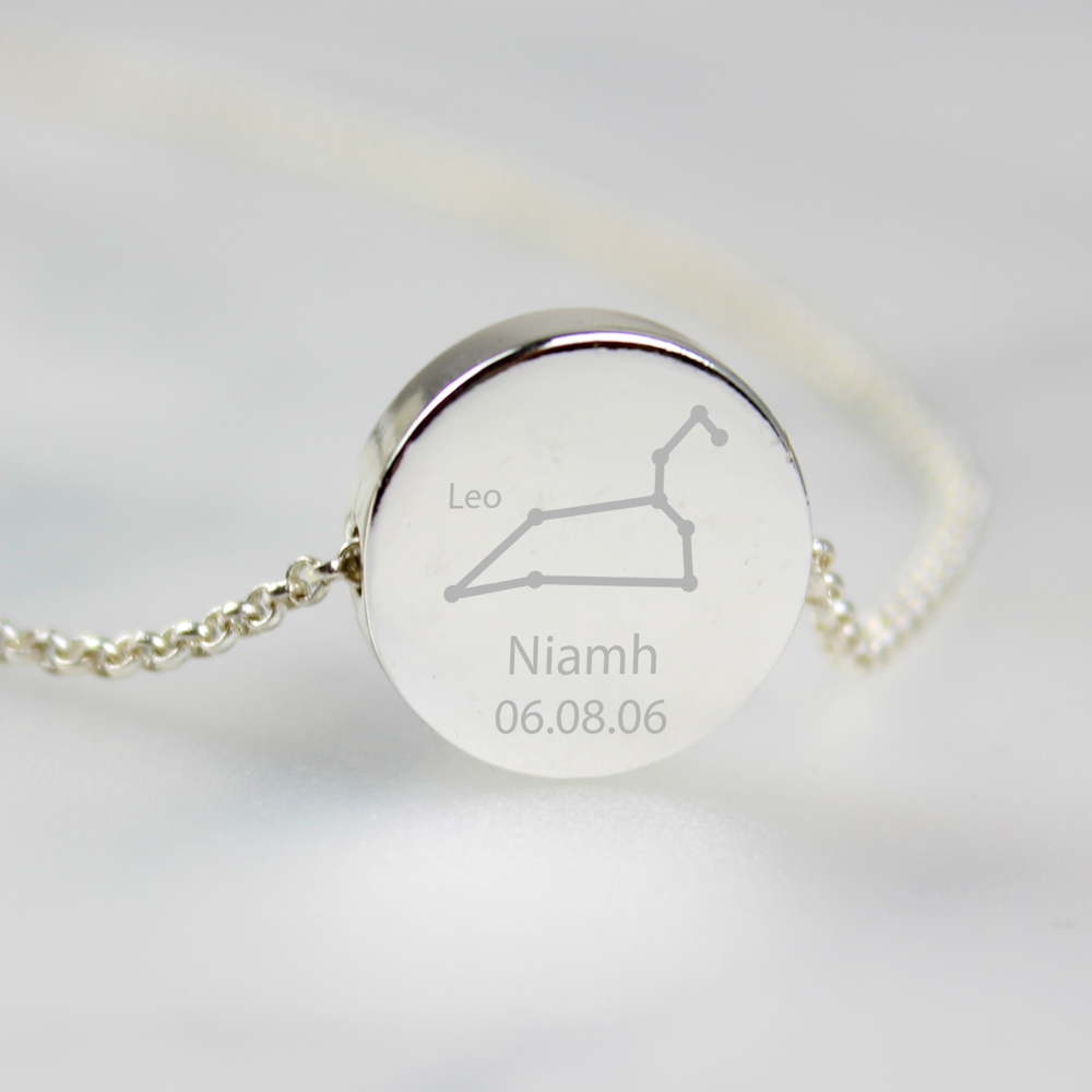 Personalised Leo Silver Tone Necklace (July 23rd - August 22nd)