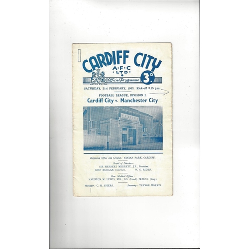 Cardiff City Home Football Programmes