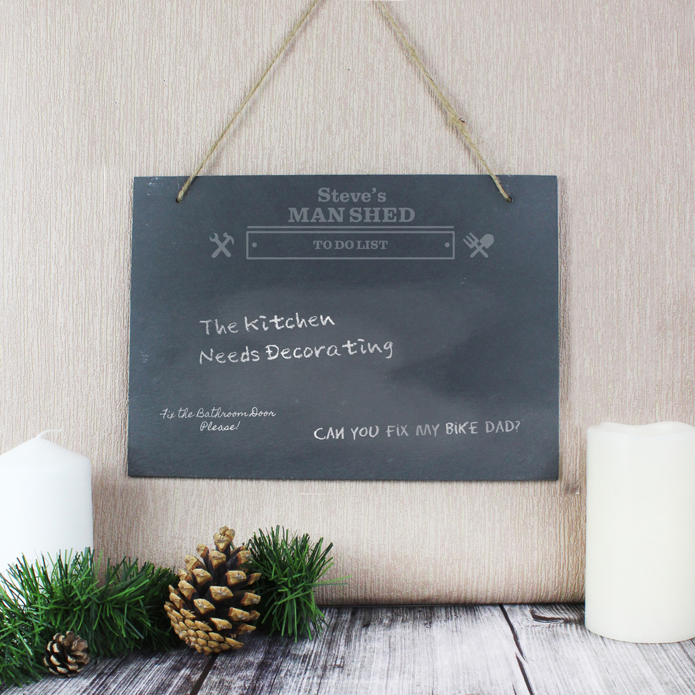 Personalised Man At Work Hanging Large Slate Sign